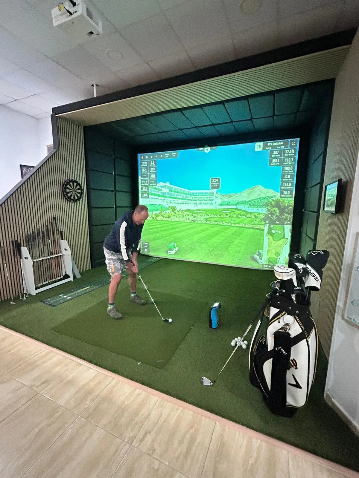 Golf simulator at The Golf Cove
